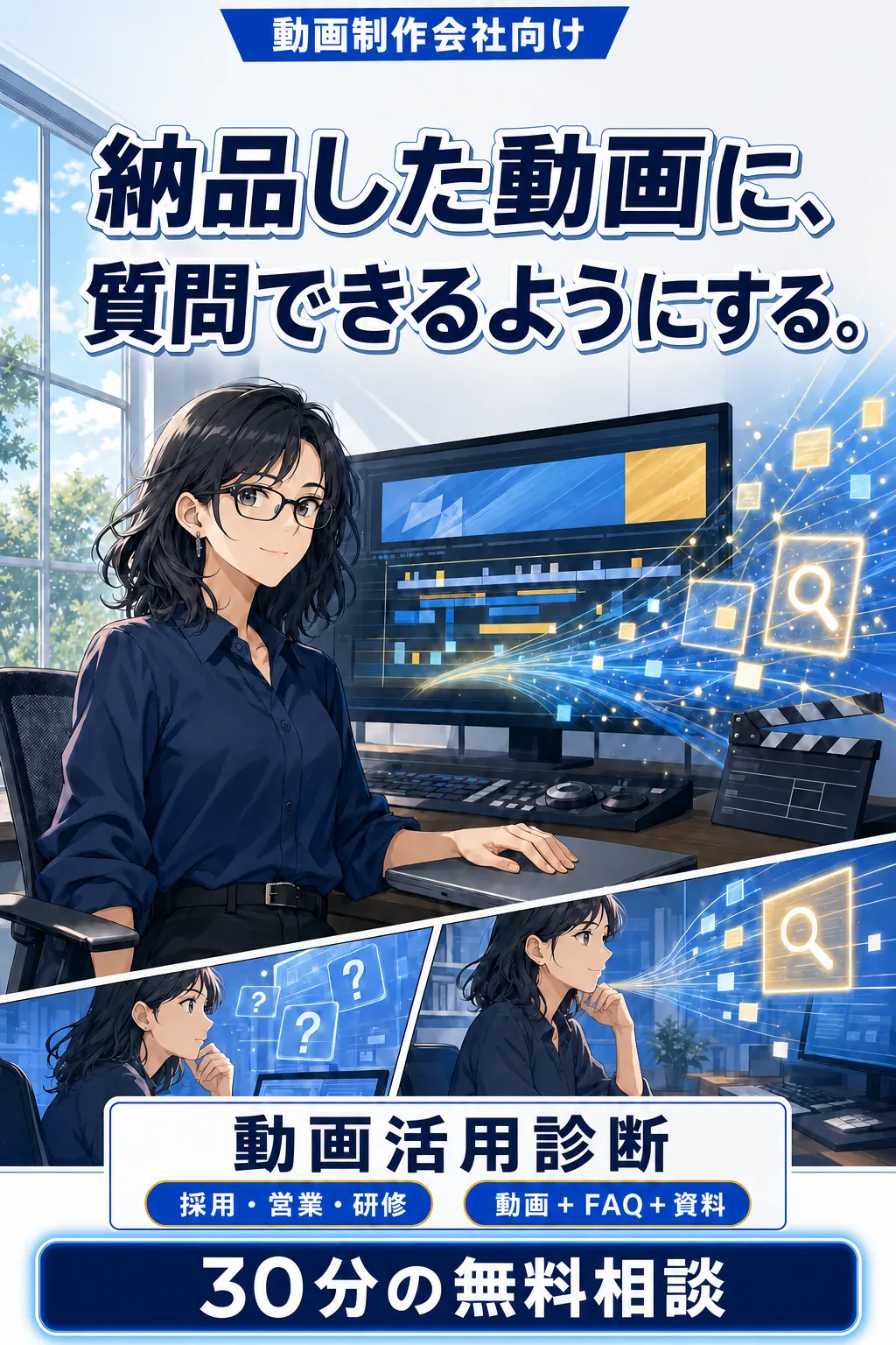納品した動画に、質問できるようにする。