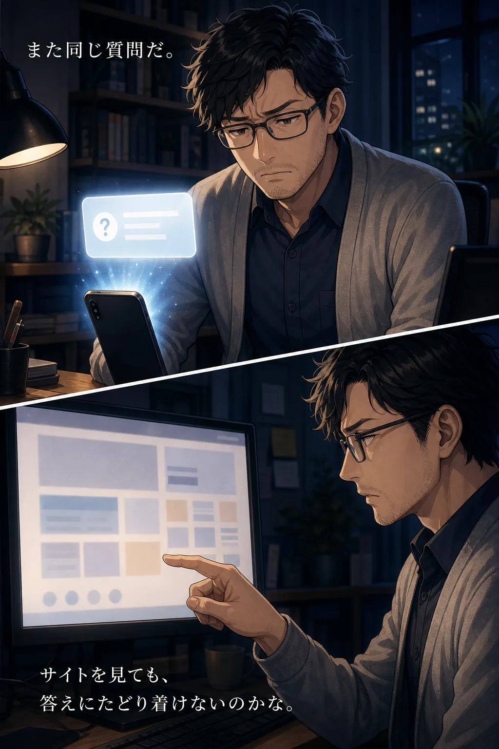 また同じ質問だ。サイトを見ても答えにたどり着けない顧客の問い合わせ